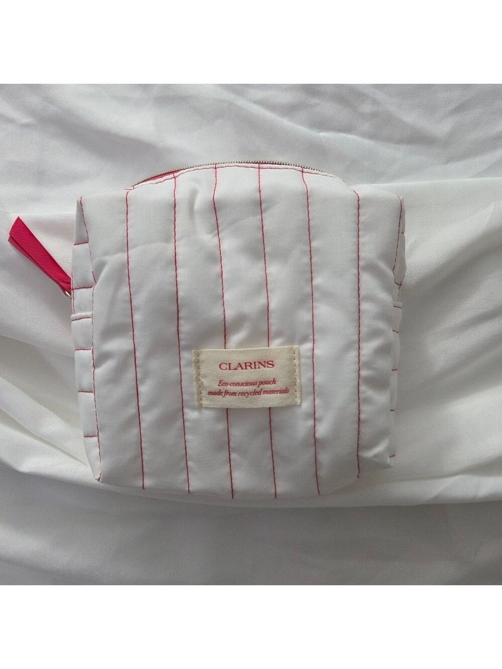 Clarins Quilted Eco-Conscious Makeup Bag Pouch
